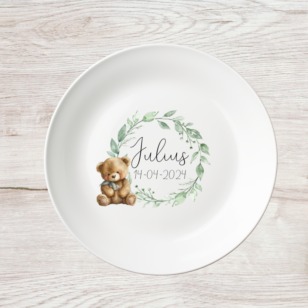 Dåbsgave, Tallerken med navn