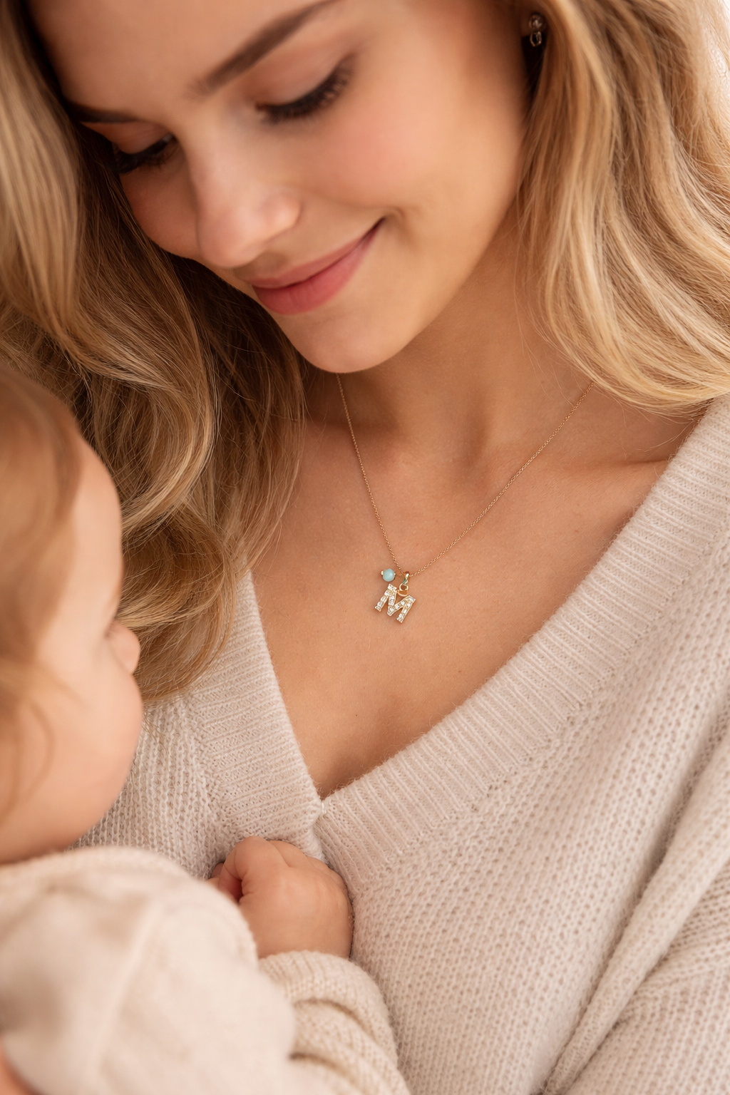 mor halskæde, mor barn halskæde, morsdagsgave, gave til mor